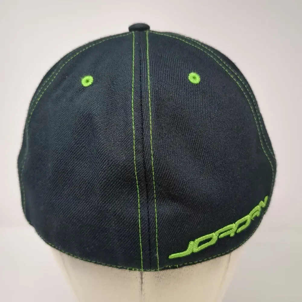 Jordan Baseball Cap Black Green 7 1/8 Fitted Jumpman Logo Contrast Stitch Hat
